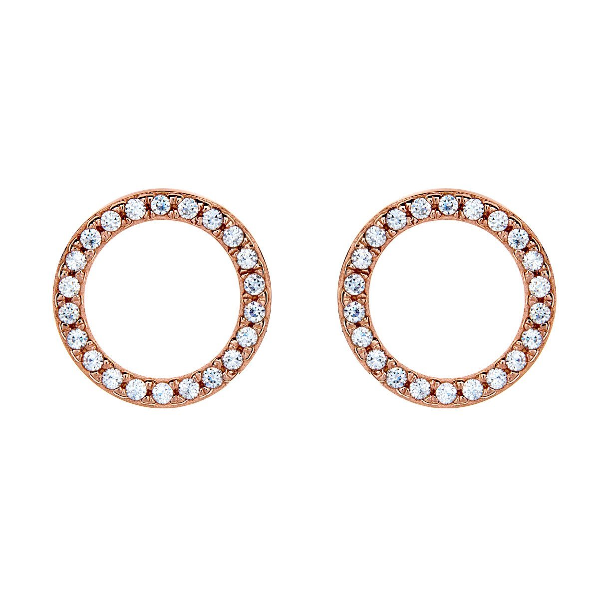 Sybella rose gold pave circle earrings Duo Jewellery