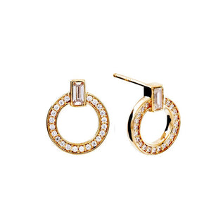 Sybella Earrings Yellow Gold Sybella Aviva Round Stud Earrings