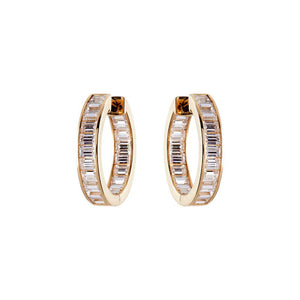 Sybella Earrings Yellow Gold Sybella Coco Baguette Hoops